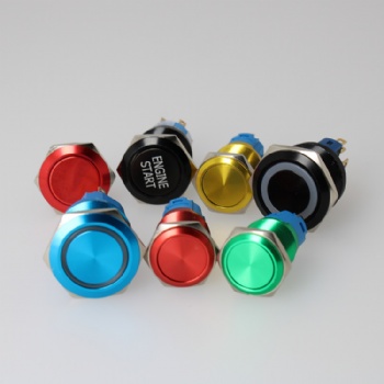 Oxidation colored metal button switch 12mm16mm19mm22mm with wire waterproof high current 5A welding foot