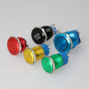Oxidation colored metal button switch 12mm16mm19mm22mm with wire waterproof high current 5A welding foot
