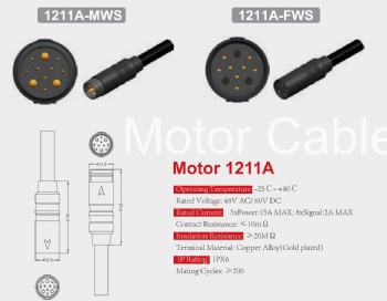 Motor connectors cable power and singal plugs 6pin - 20pin for electric powered products support custom made