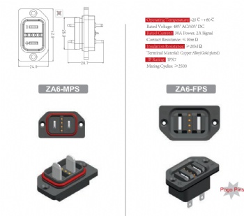 Power plug connector 3pin 4pin 6pin 8pin high current with communicate
