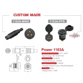 Power plug connector 3pin 4pin 6pin 8pin high current with communicate
